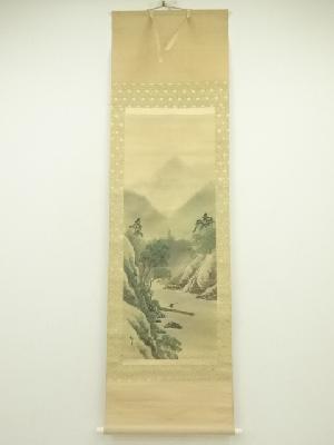 雅堂筆　水墨山水　肉筆絹本掛軸